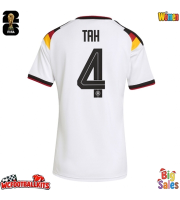Germany Jonathan Tah #4 Replica Home Stadium Shirt for Women World Cup 2026 Short Sleeve